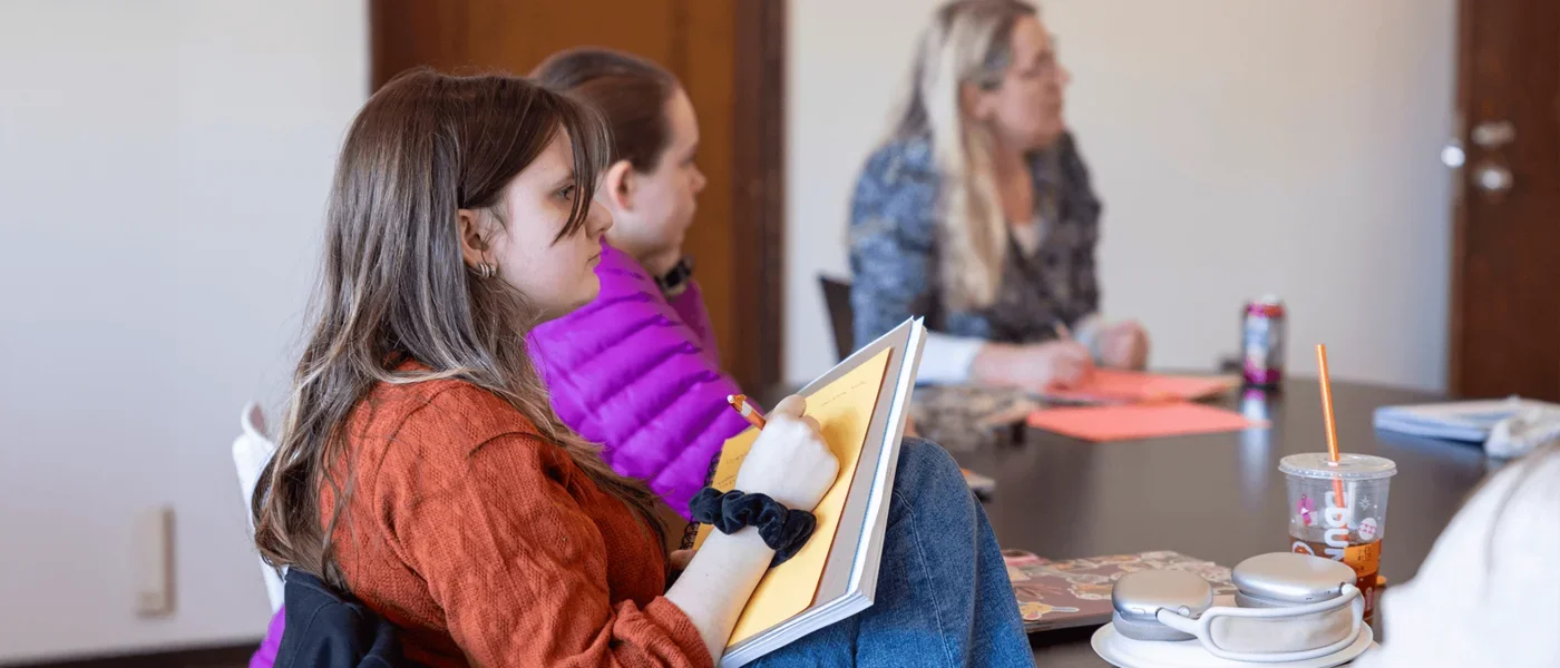 Students writing at Bennington College